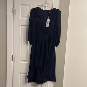 Ever Pretty Dark Blue Long Sleeve Dress